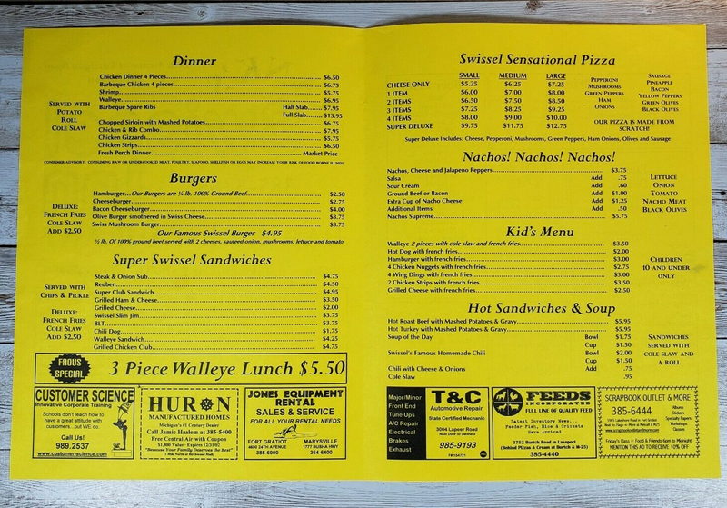 Swissel Inn - Menu